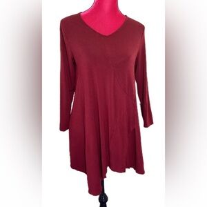 Habitat Layered Asymmetric Tunic Top Maroon Size Small/Medium